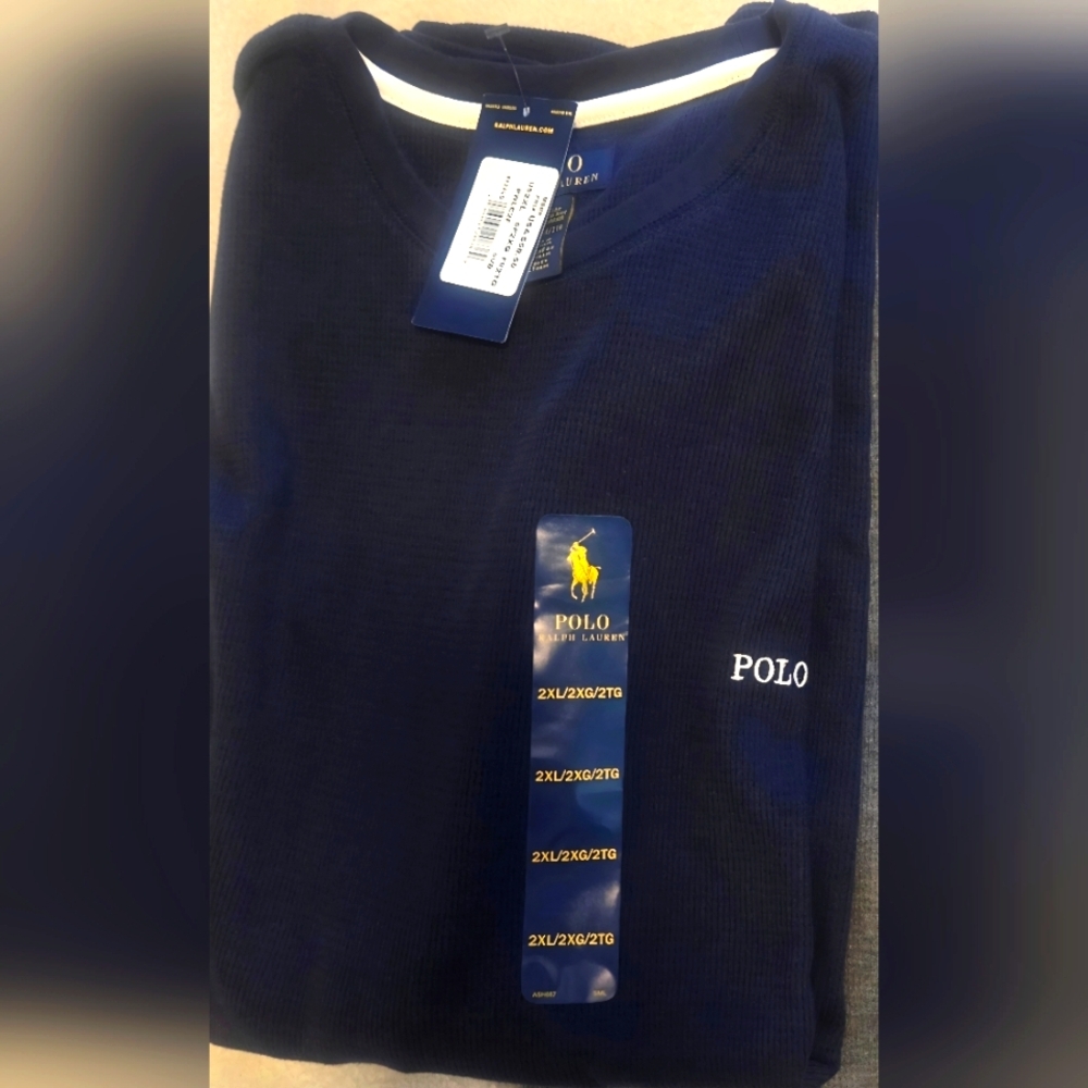 NWT Ralph Lauren Navy Blue Sleepwear Long Sleeve Shirt